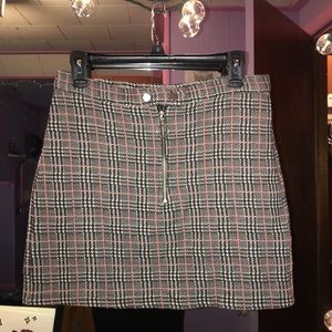 TOPSHOP plaid zipper front skirt